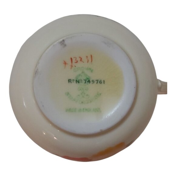 Vintage Crown Staffordshire Creamer - 1930s Floral Pattern, Gold Trim, 4 oz - Picture 6 of 7